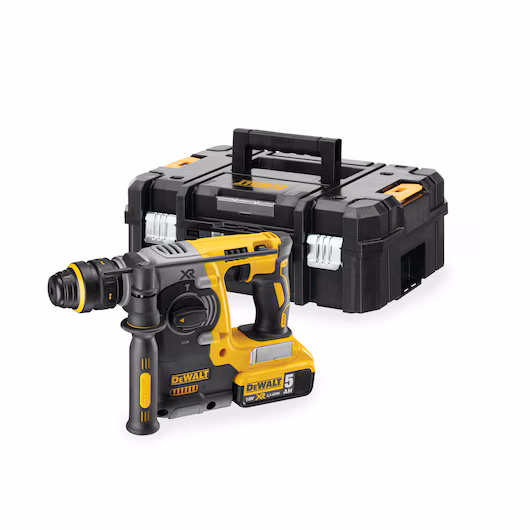 DeWalt 18V Akku-Kombihammer mit 2x 5Ah Akku und Schnellladegerät