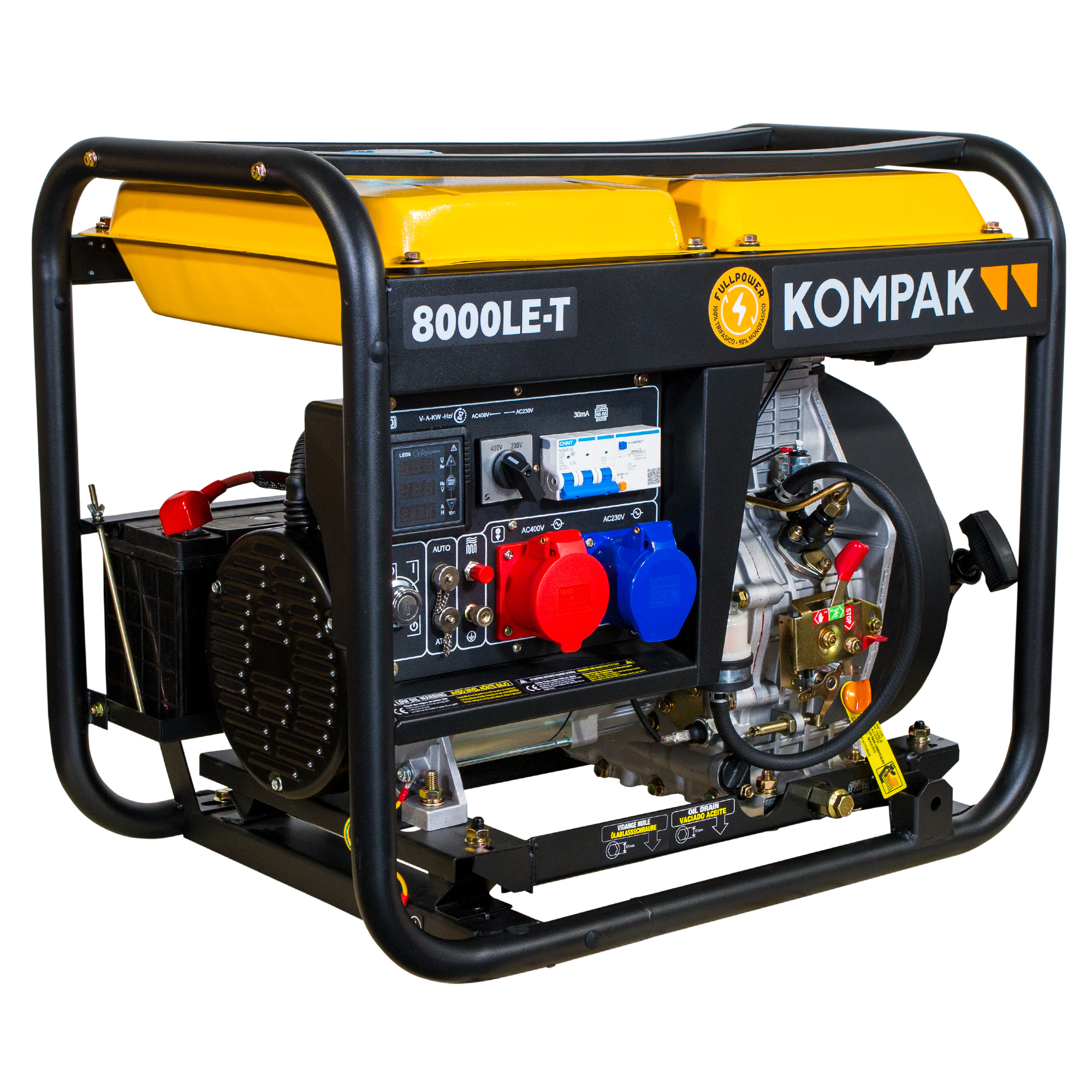 PRO-KOMPAK Full Power 8kVA Diesel Stromaggregat K8000LE-T 230 & 400 V mit Räderset PRO-KOMPAK Full Power 8kVA Diesel Stromaggregat K8000LE-T 230 & 400 V mit Räderset
