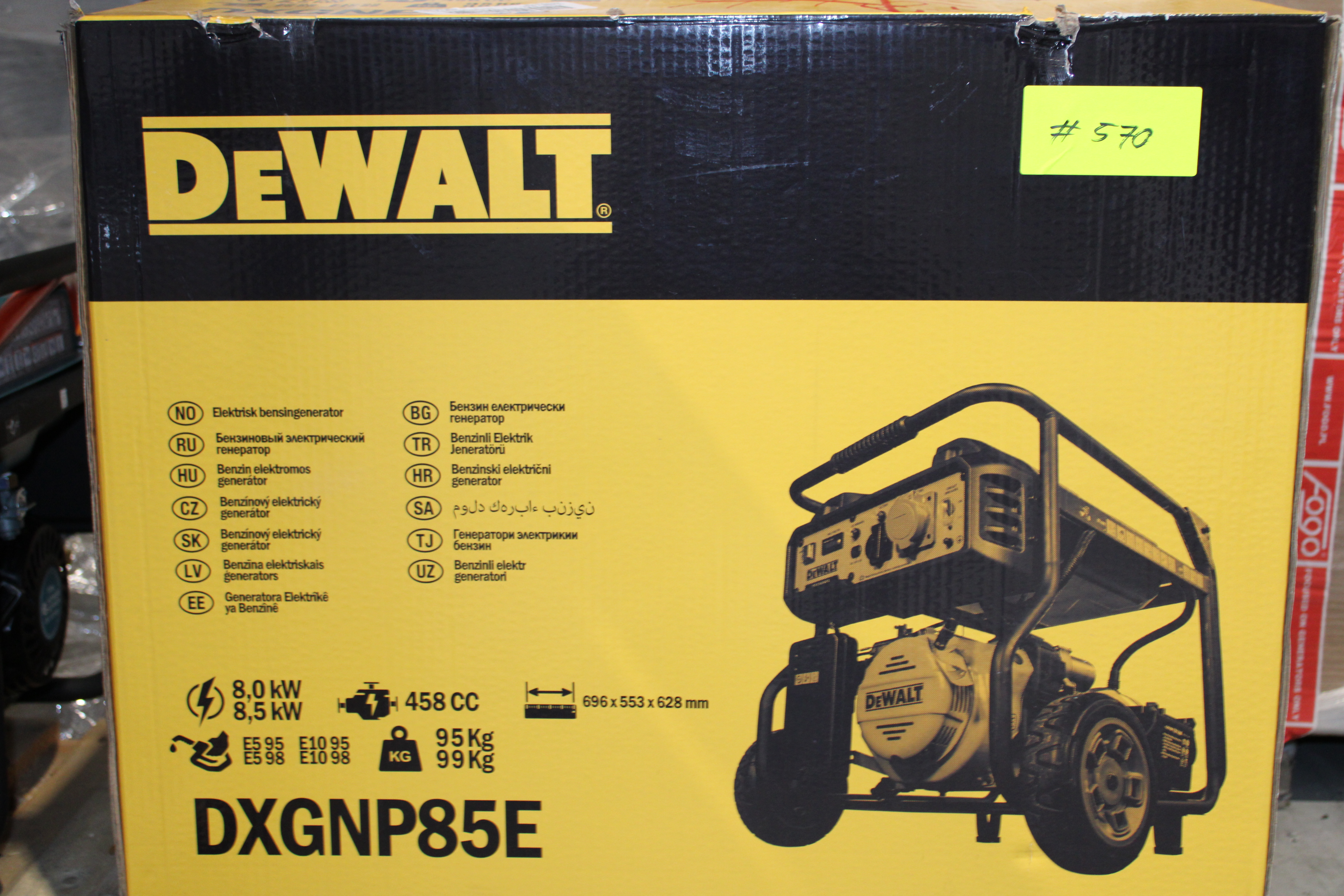 [OUTLET#570] DeWalt Stromerzeuger 8500 Watt Benziner DXGNP85E Stromaggregat