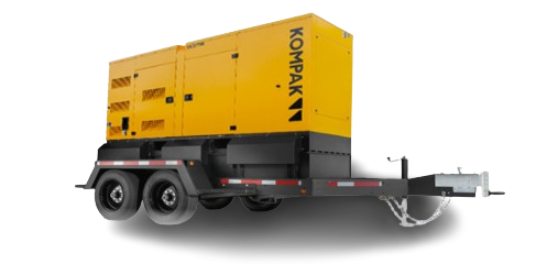 KOMPAK TANDEM-Fahrgestell für KOMPAK DG42S, DG66S & DG20S Industrieaggregat mit Kurbelstützen & Steckdosen