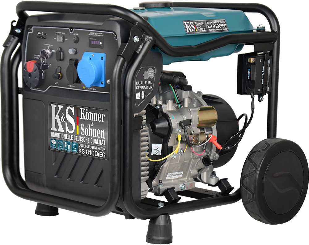 K&S Inverter 8.000 Watt Gas & Benzin KS8100iEG Stromaggregat mit E-Starter