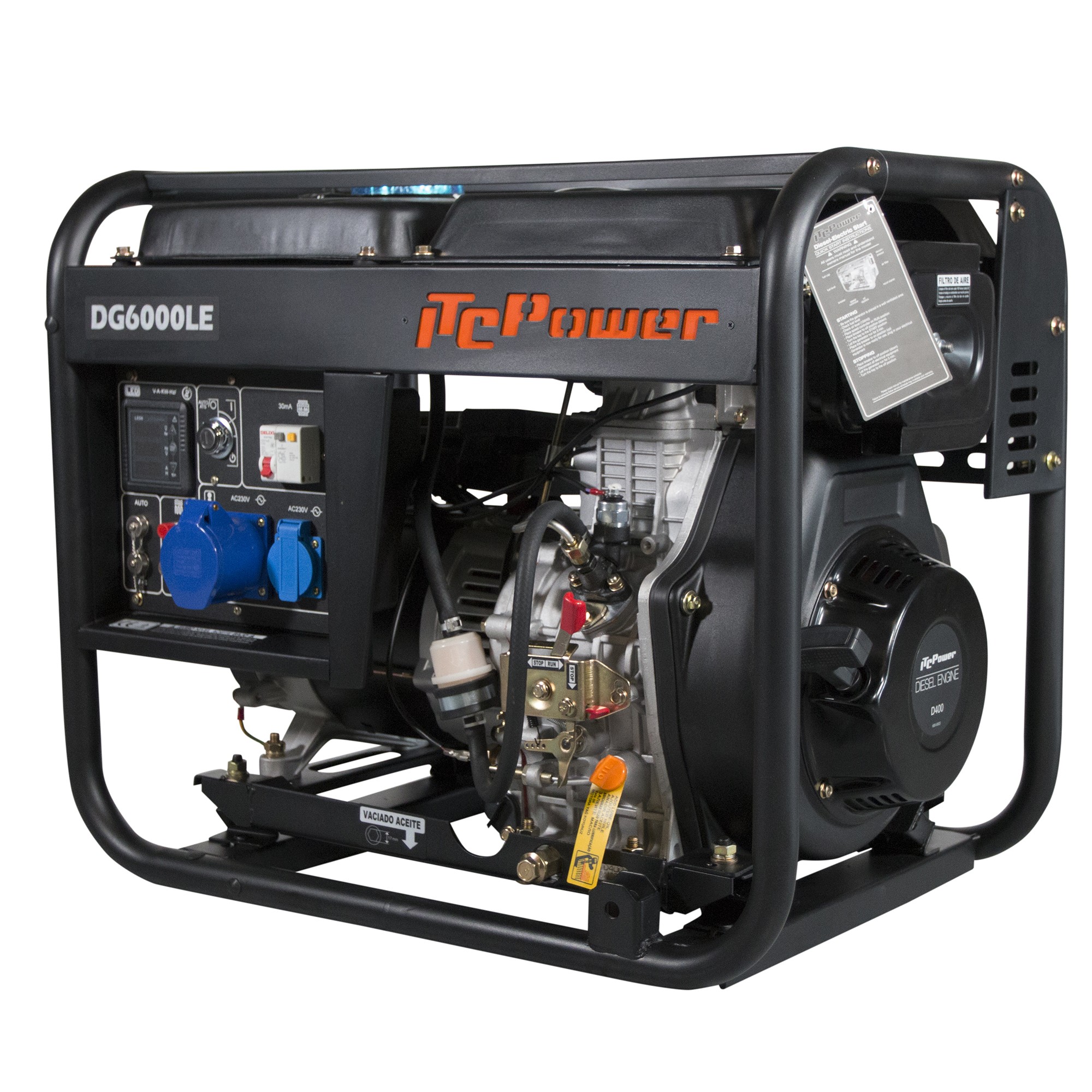 ITC POWER Baustellen Stromaggregat Diesel 5500 Watt DG6000LEK ITC POWER Baustellen Stromaggregat Diesel 5500 Watt DG6000LEK