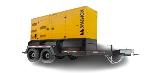 KOMPAK Einachs-Fahrgestell für KOMPAK DG20S3 Industrieaggregat mit Kurbelstützen & Steckdosen