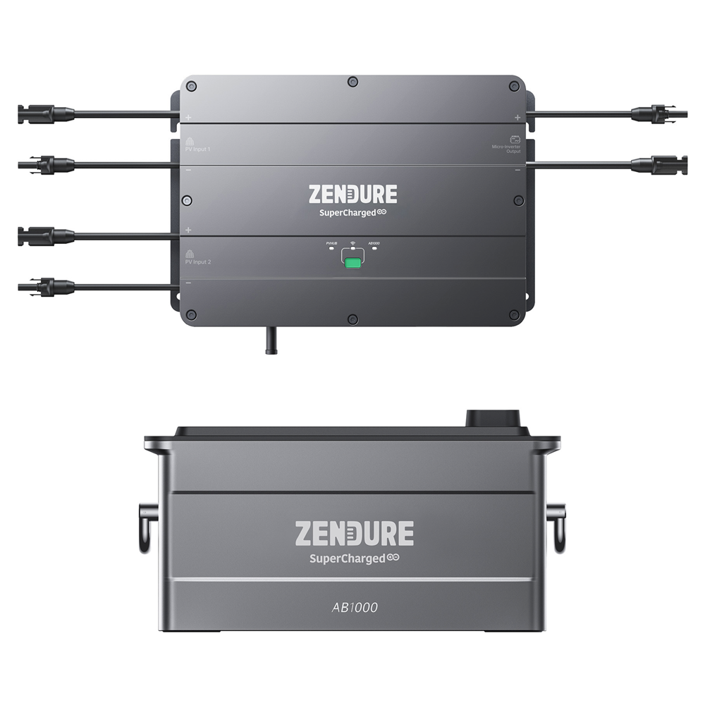 ZENDURE SolarFlow PVHub + AB1000 Batterie [ 960Wh / 1200W ] LiFeP04 | Batterie-Erweiterung zu Ihrem Balkonkraftwerk