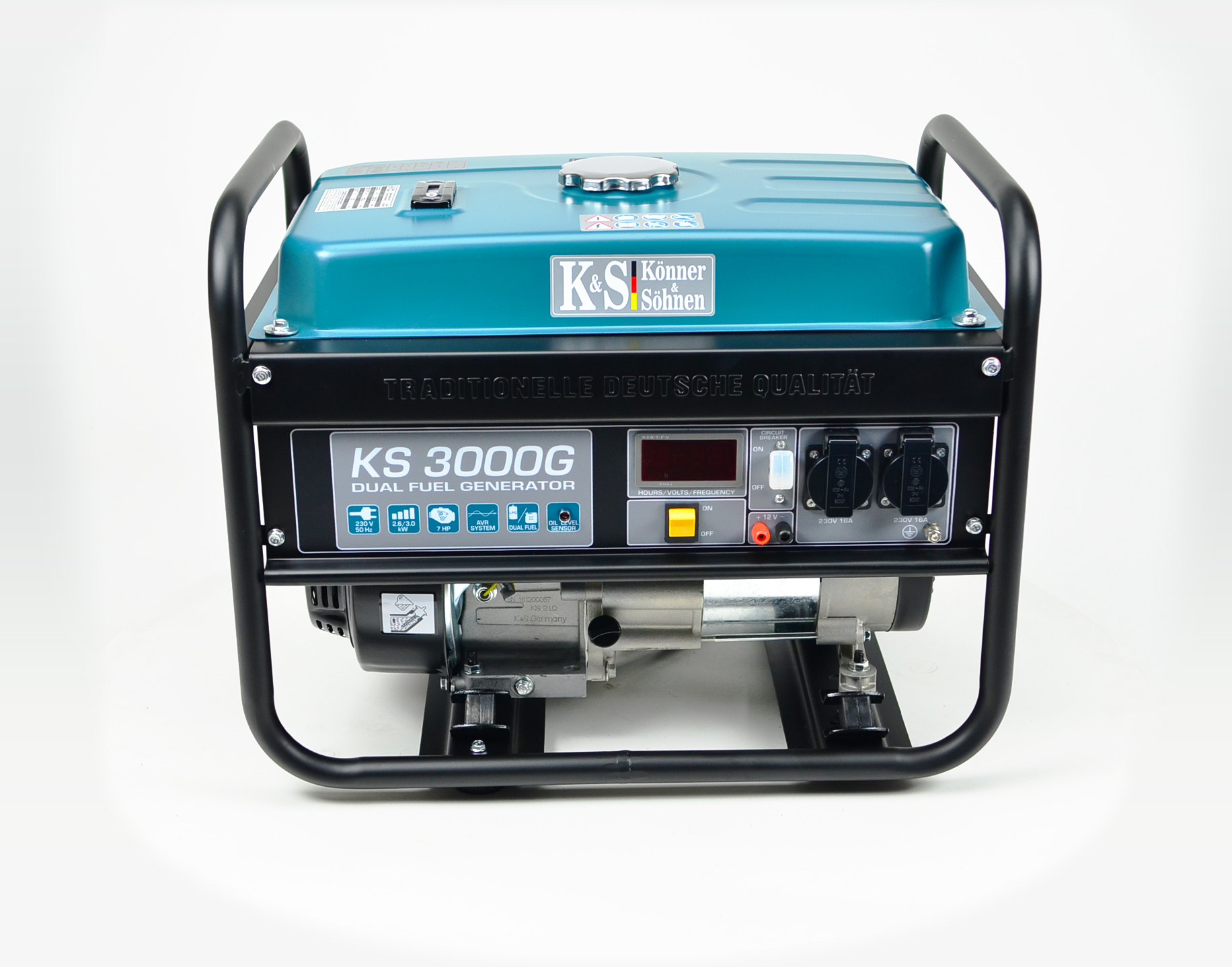K&S Gas- und Benzin-Stromaggregat 3.000 Watt KS3000G Dual Fuel