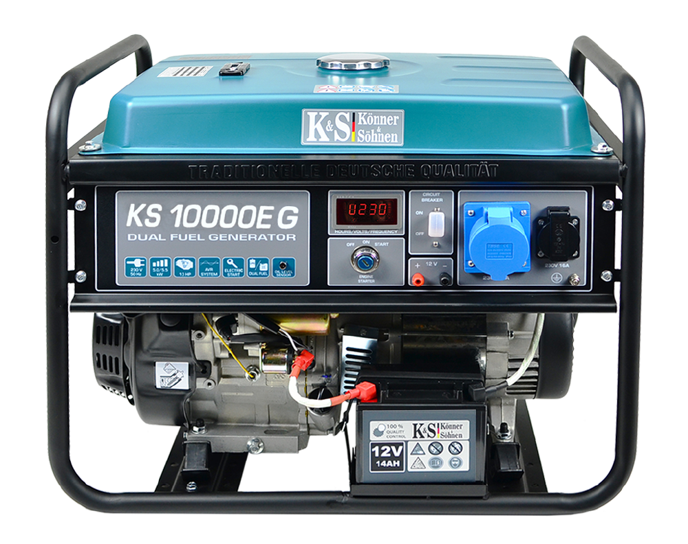 K&S Gas- und Benzin-Stromaggregat 8.000 Watt KS10000EG Dual Fuel