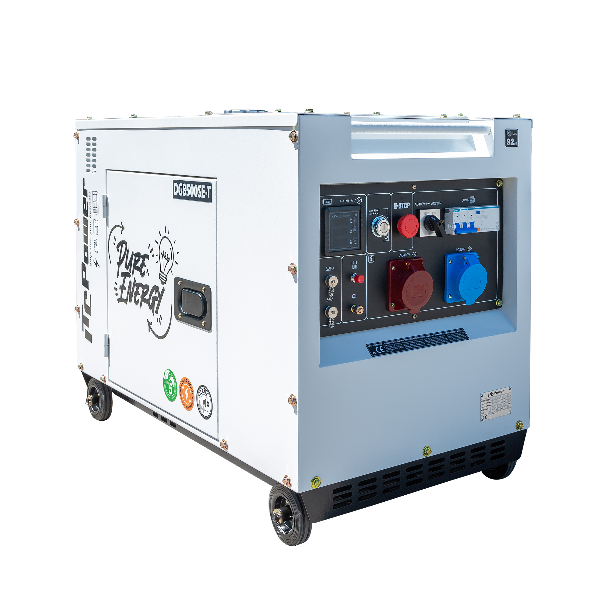 ITC POWER Full Power 7,9 kVA Diesel DG8500SE-T 230&400 V Stromaggregat Stromerzeuger