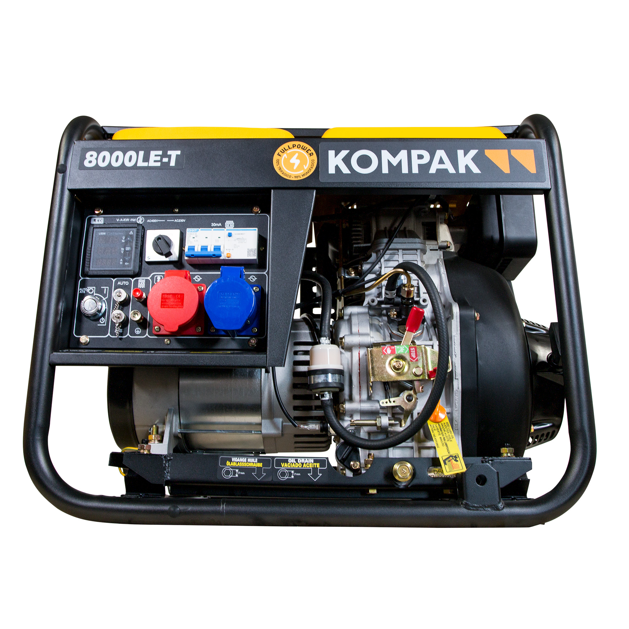 PRO-KOMPAK Full Power 8kVA Diesel 8000LE-T 230&400 V Stromaggregat Stromerzeuger