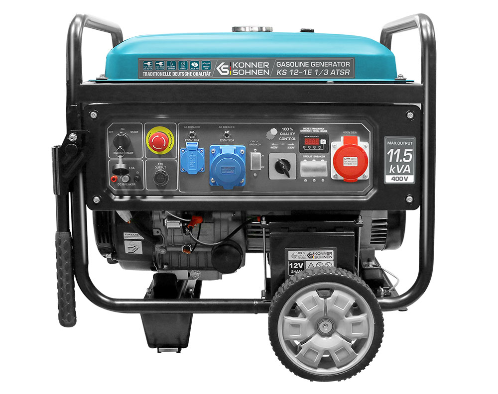 2-in-1-Propangas-Not-Stromerzeuger Typ K 10000, max. 10 kVA, 21 A, Benzin  und Propangas