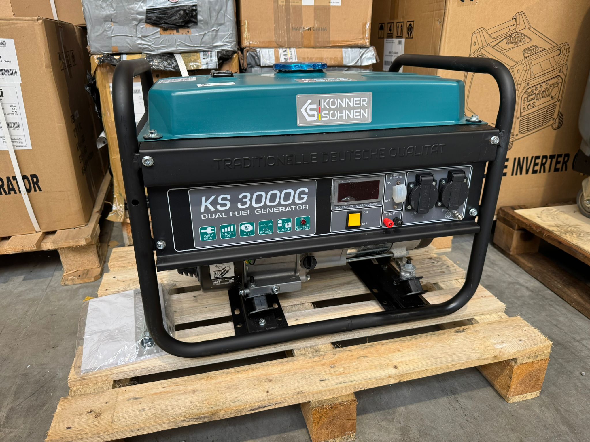 [OUTLET#501] K&S Gas- und Benzin-Stromaggregat 3.000 Watt KS3000G Dual Fuel