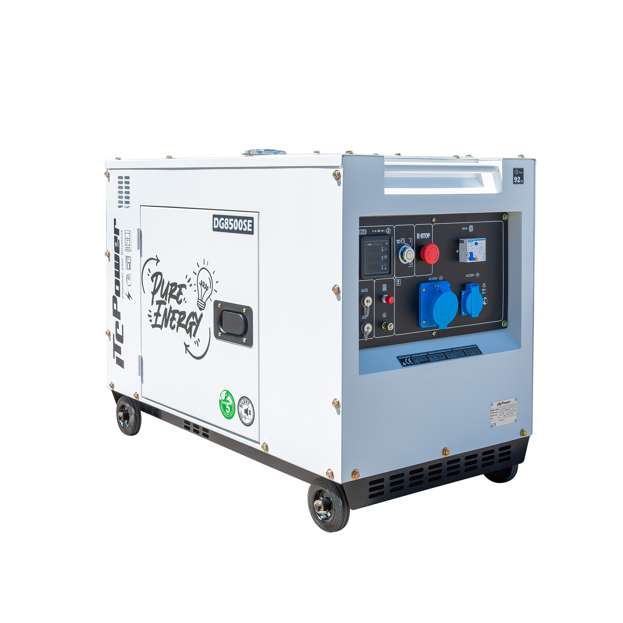 ITC POWER Full Power 6,3 kW Diesel DG8500SE Stromaggregat Stromerzeuger