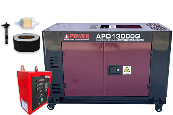 Ai Power 13 kVA Diesel inkl. ATS-Box & Wartungsset APD13000Q ADEMAX Edition 230&400V Stromaggregat Stromerzeuger