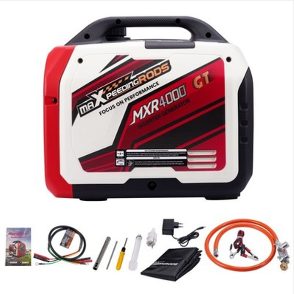 maXpeedingrods 3500W GAS & Benzin MXR4000GT Inverter Stromerzeuger mit E-Start 230V Dual Fuel