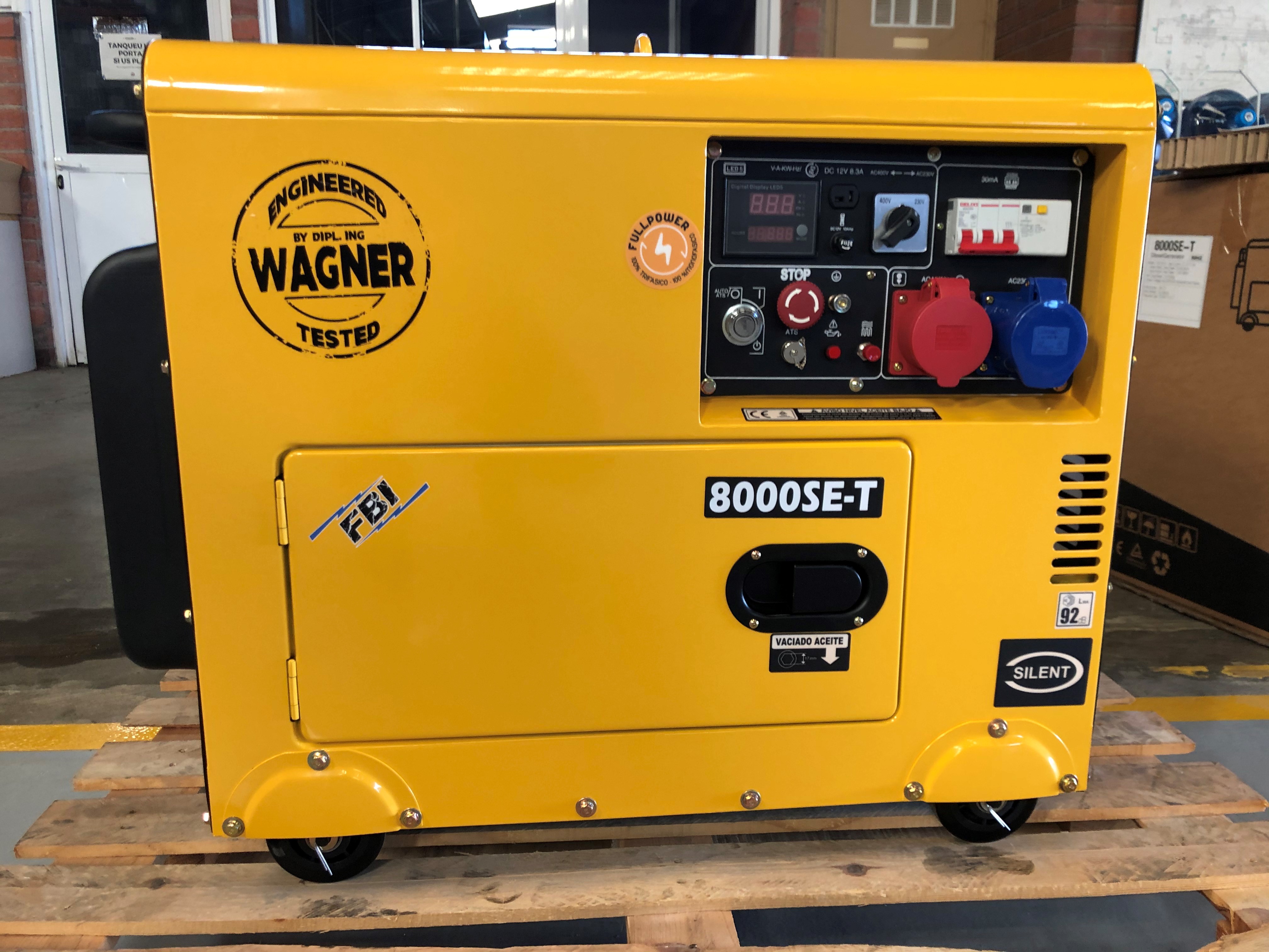 WAGNER Full Power 8 kVA Diesel  230&400V KW8000SE-T Stromaggregat Stromerzeuger