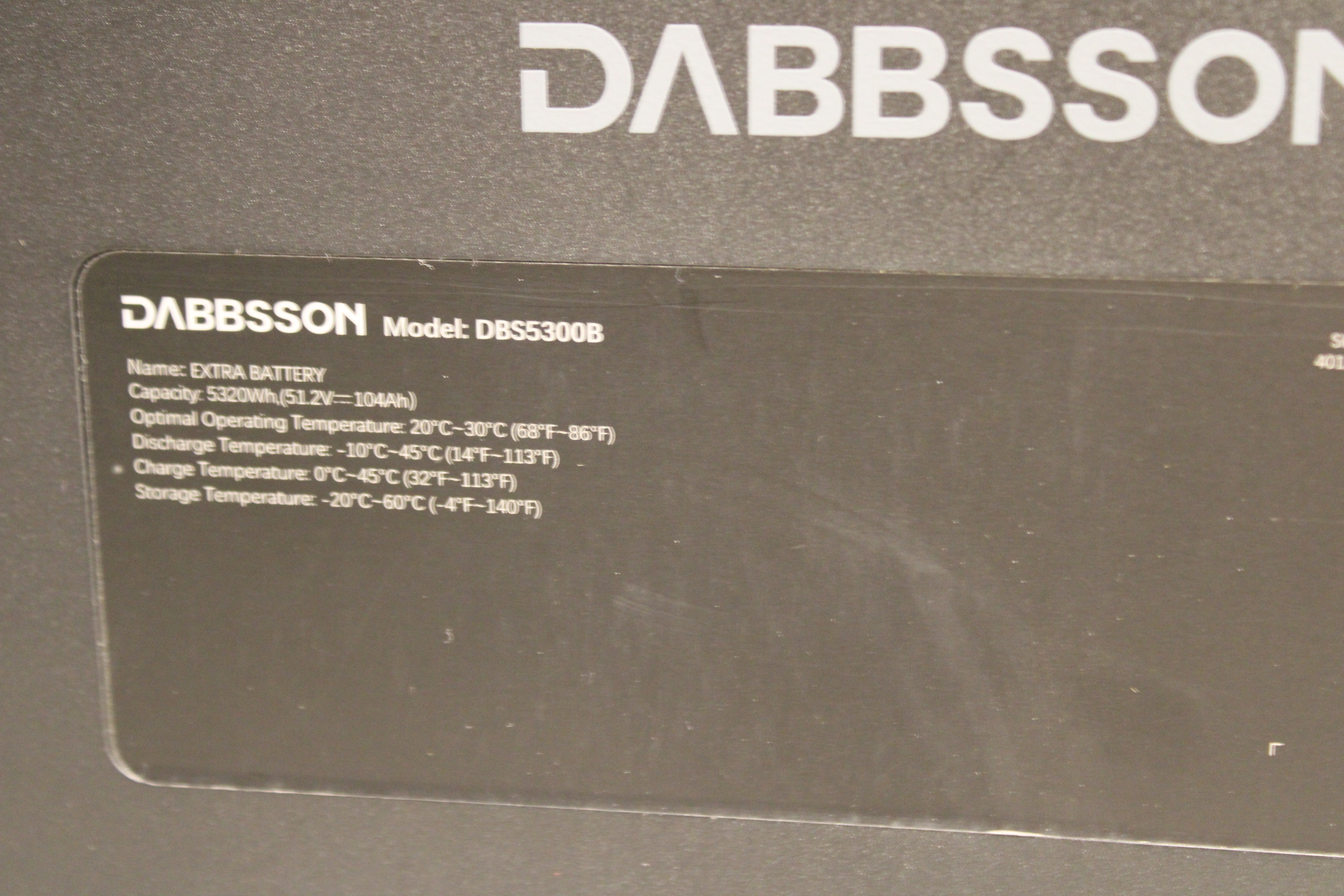 [OUTLET#396] DABBSSON DBS5300 Erweiterungsbatterie 5320Wh Zusatzakku für DBS3500 Powerstation