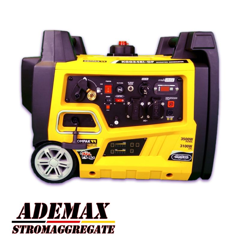 Stromaggregat Dual Fuel Inverter KGG34EiDF von KOMPAK 3500W Benzin Ademax Stromgeneratoren