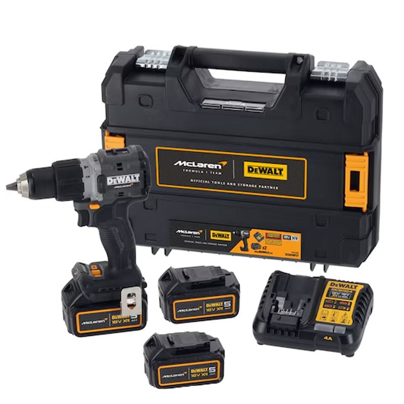 DeWalt x McLaren 18V Akku-Schlagbohrschrauber mit 2x 5Ah Akku und Schnellladegerät und Koffer